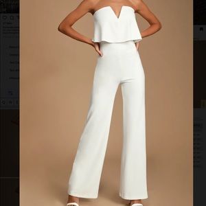 Power of Love White Strapless Jumpsuit
